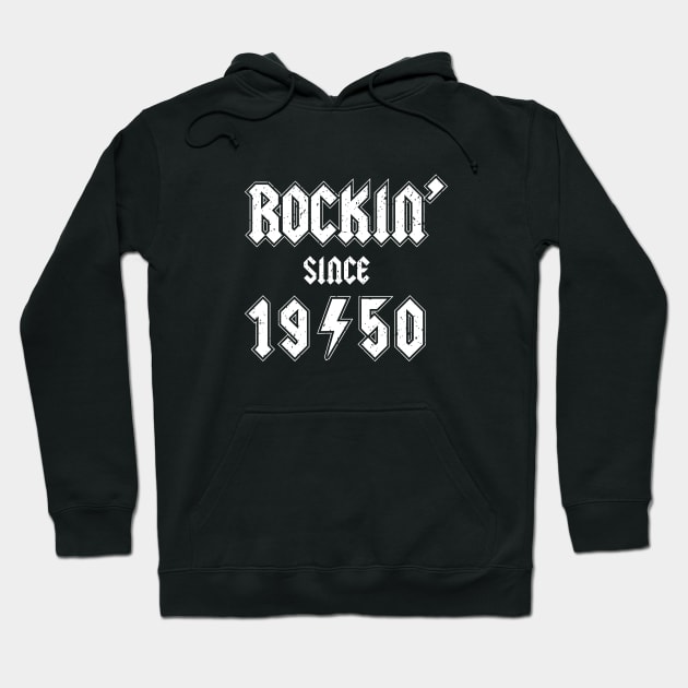 Rockin since 1950 birthday rocker gift Hoodie by Daribo